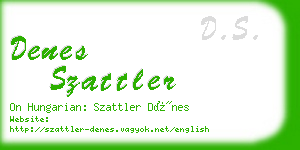 denes szattler business card